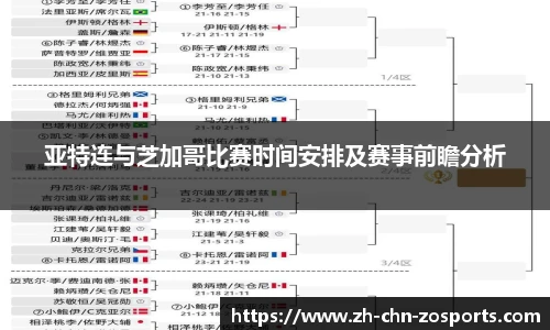 亚特连与芝加哥比赛时间安排及赛事前瞻分析